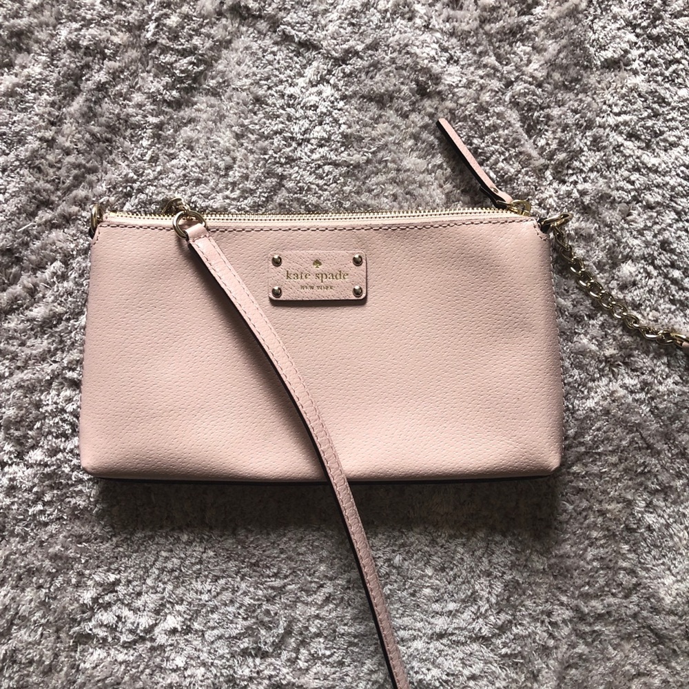 Kate Spade baby pink leather crossbody